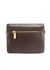 Brown leather women's handbag TORES-1138A-89(Z25), product view from the back on a white background.