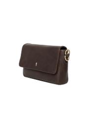 Brown leather women's handbag TORES-1377-1H(Z26), diagonal product view on white background.