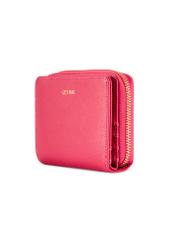 Fuchsia medium women's wallet POREC-0412-5E(W26), diagonal product view on white background.