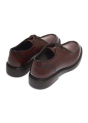 Dark brown leather men's shoes BUTYM-0587-1I(Z26), back view of the product on a white background.