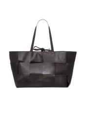 Brown large leather women's handbag TORES-1299-1H(W26), product view from the back on a white background.