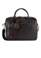 Brown men's leather bag TORMS-0504-1I(W26), front product view on white background.