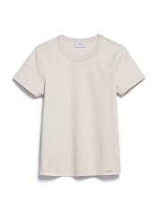 Beige cotton women's T-shirt TSHDT-0144-80(Z25), front product view on white background.