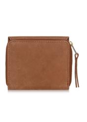 Brown leather women's wallet with rivets PORES-0853-88(W23)-02