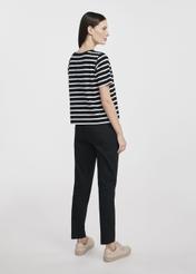 Women's T-shirt in black and white stripes TSHDT-0136-99(W25)-04