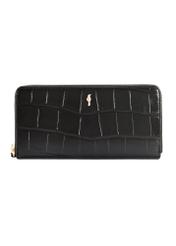 Black large women's croco wallet PORES-0908A-97(Z25)