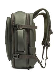 Large khaki travel backpack PLCMN-0018-8D(Z26) - side product view, on white background.