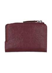 Burgundy small women's wallet POREC-0445-4D(Z26) - product view from the back, on a white background.