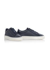 Men's navy blue leather sneakers BUTYM-0458-69(W24)-02