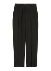 Black elegant women's trousers SPODT-0106A-99(W26), front product view on white background.