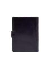 Black men's wallet made of genuine leather PORMS-0739-99(Z26), product view from the back on a white background.
