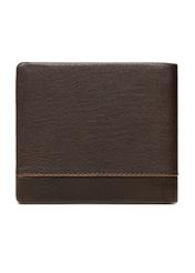 Brown leather men's wallet PORMS-0667-89(Z25), product view from the back on a white background.