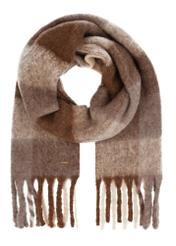 Brown women's scarf with wool SZADT-0234-1L(Z26), front product view on white background.