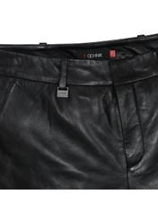 Women's black leather shorts SPODS-0007-5477(W23)-04