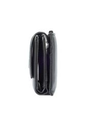 Black large women's wallet with logo POREC-0361A-99(W25), side view of the product on a white background.