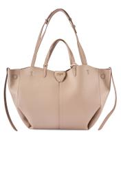 Beige large shopper bag TOREC-1201-1B(W26) - front product view, on white background.