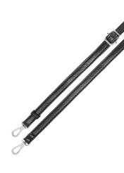 Black medium women's handbag TOREC-1121-9I(W26), view of the product strap on a white background.