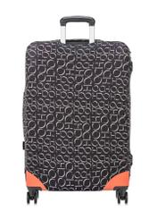 Large suitcase cover with monogram AW-013-0001-98-L(W25), view of the product on the suitcase on a white background.
