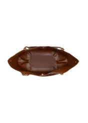 Light brown women's shopper bag TOREC-1296-3D(Z26), product view from above on a white background.
