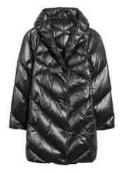 Black women's quilted jacket KURDT-0595-99(Z25), product view from the front on a white background.