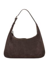 Brown suede handbag TORES-1404-1I(Z26) - front product view, on white background.