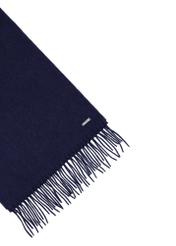 Men's woolen navy blue scarf SZAMT-0034-7E(Z26), close-up of the product on a white background.