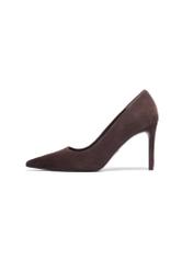 Brown suede women's stilettos BUTYD-1131A-1H(Z26). Side view on white background.