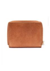 Small brown leather women's wallet PORES-0963-89(W25), back view of the product on a white background.