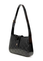 Glossy messenger bag TOREC-1109-97(Z25), diagonal product view on white background.
