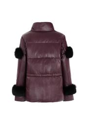 Women's down insulated leather jacket KURDS-0186-5499(Z20)-02