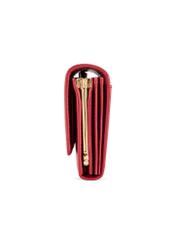 Red large leather women's wallet PORES-0991-4C(W26), product view from the side on a white background.