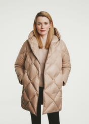 Beige quilted women's jacket KURDT-0528-81(Z24)-02