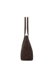 Brown women's shopper bag TORES-1407-1I(Z26) - side view of the product, on a white background.