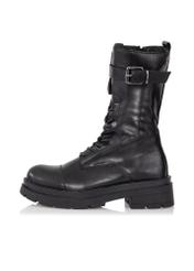 Women's leather ankle boots in combat boot style BUTYD-0939A-99(Z24)