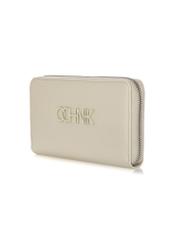 Large cream ladies wallet with logo POREC-0377-12(W24)-02