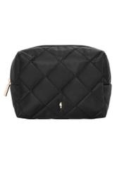 Black women's cosmetic bag TOREN-0267-9P(Z26) - front product view, on white background.