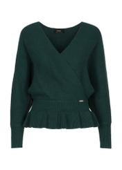 Dark green women's waist sweater SWEDT-0126-54(Z23)-04