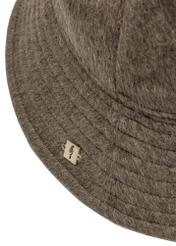 Brown women's hat with wool CZADT-0214-89(Z25), close-up of the product detail on a white background.