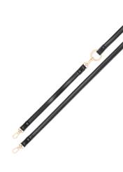 Black women's wallet with strap POREC-0431-99(W26), product strap view on white background.