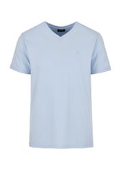 Blue basic T-shirt for men with logo TSHMT-0088-62(W24)-03