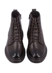 Brown men's lace-up ankle boots BUTYM-0556-1I(Z26), front product view on a light background.