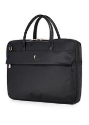 Black women's laptop bag TOREN-0344-99(W26), diagonal product view on white background.