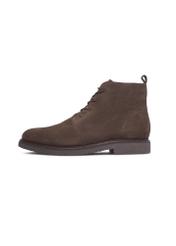 Dark brown suede men's ankle boots BUTYM-0545-1I(Z26), side view of the product on a white background.