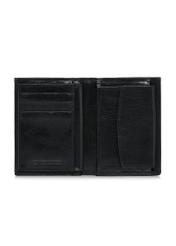 Men's leather unbuttoned black wallet PORMS-0554-99(W24)-04