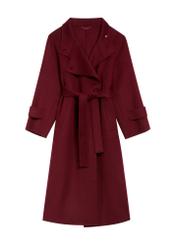 Burgundy women's coat PLADT-0068-49(Z25)