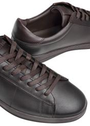 Brown men's leather shoes BUTYM-0490-1I(W26), close-up of the product detail on a white background.