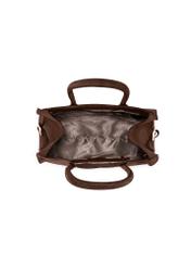 Brown suede handbag TORES-1191-89(Z25), product view from the inside on a white background.
