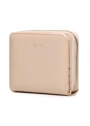 Beige small women's wallet POREC-0399A-81(Z25), diagonal product view on white background.