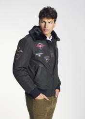 Ocieplana kurtka męska w stylu pilotki KURMT-0243-57(Z21)-03