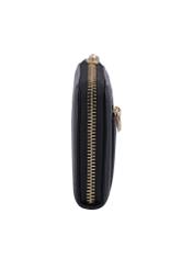 Black leather women's wallet PORES-0994-9I(Z26), side product view on white background.